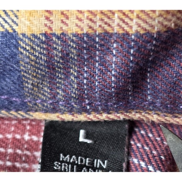 SOLARIS Men's Large Flannel Long Sleeve Button Up Shirt - Picture 4 of 8